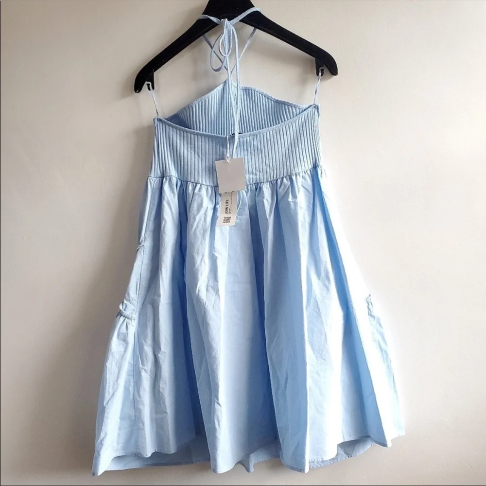 NWT Zara Halter Dress light blue M - Picture 10 of 13